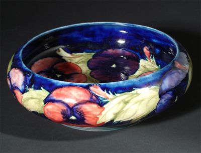 Appraisal: Pansy' a Moocroft Pottery bowl designed by William Moorcroft painted