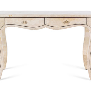 Appraisal: A Louis XV Style Marble Veneered and Brass Inlaid Console