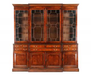 Appraisal: English Georgian Style Mahogany Breakfront English th century Georgian style