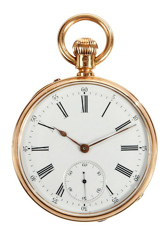 Appraisal: LeRoy Fils kt Pocket Watch mm case black Roman numeral