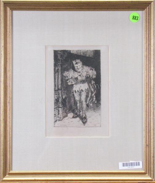 Appraisal: Etching by Chase William Merritt American - The Jester image