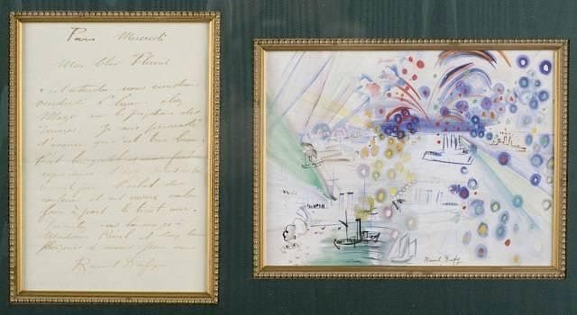 Appraisal: Raoul Dufy signed letter A Raoul Dufy signed letter x