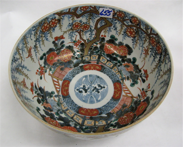 Appraisal: JAPANESE IMARI PORCELAIN BOWL hand painted under glaze in traditional