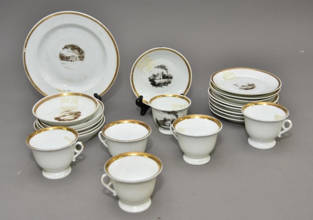 Appraisal: Tucker porcelain to include a large plate dia cup and