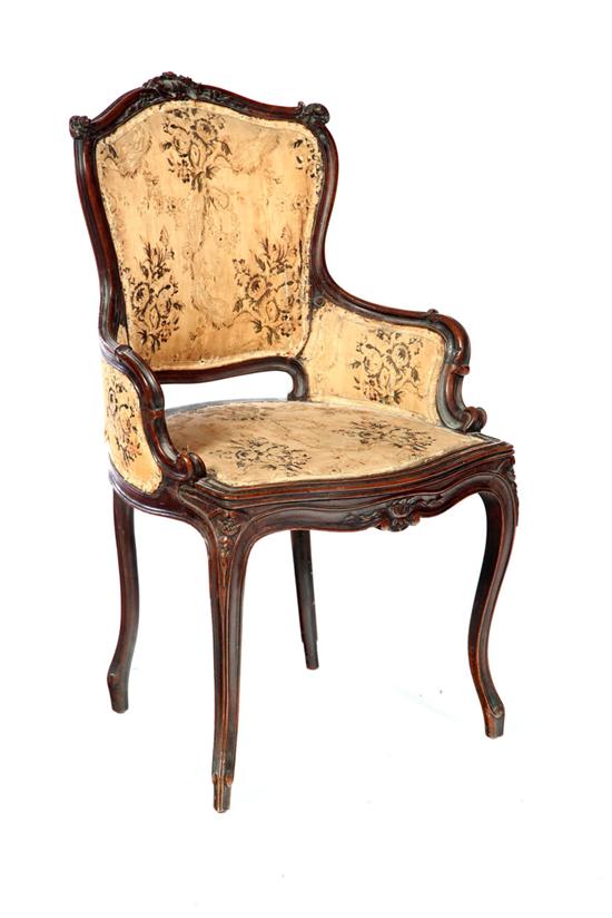 Appraisal: LOUIS XV-STYLE ARMCHAIR France late th-early th century mahogany Of