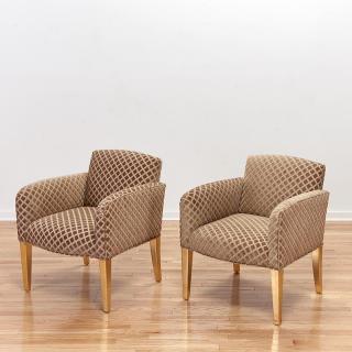 Appraisal: Set Contemporary parcel gilt armchairs Pair Contemporary parcel gilt armchairs