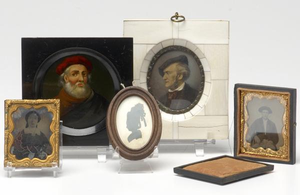 Appraisal: PORTRAIT MINIATURES Five paintings bearded gentleman painted on ivory bearded