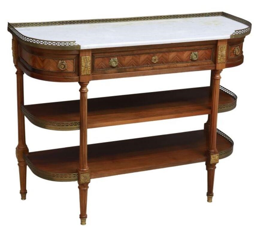 Appraisal: French Louis XVI style mahogany console desserte table th c