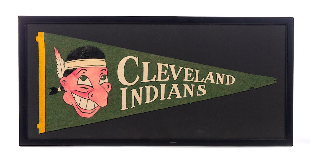 Appraisal: Early Cleveland Indians Baseball Pennant Measures tall wide Good original