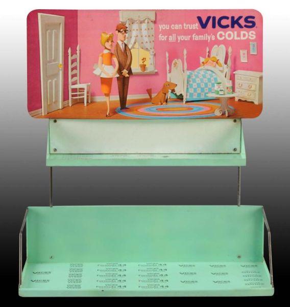 Appraisal: Vicks Tin Double Tiered Vender Display Description Circa s Great