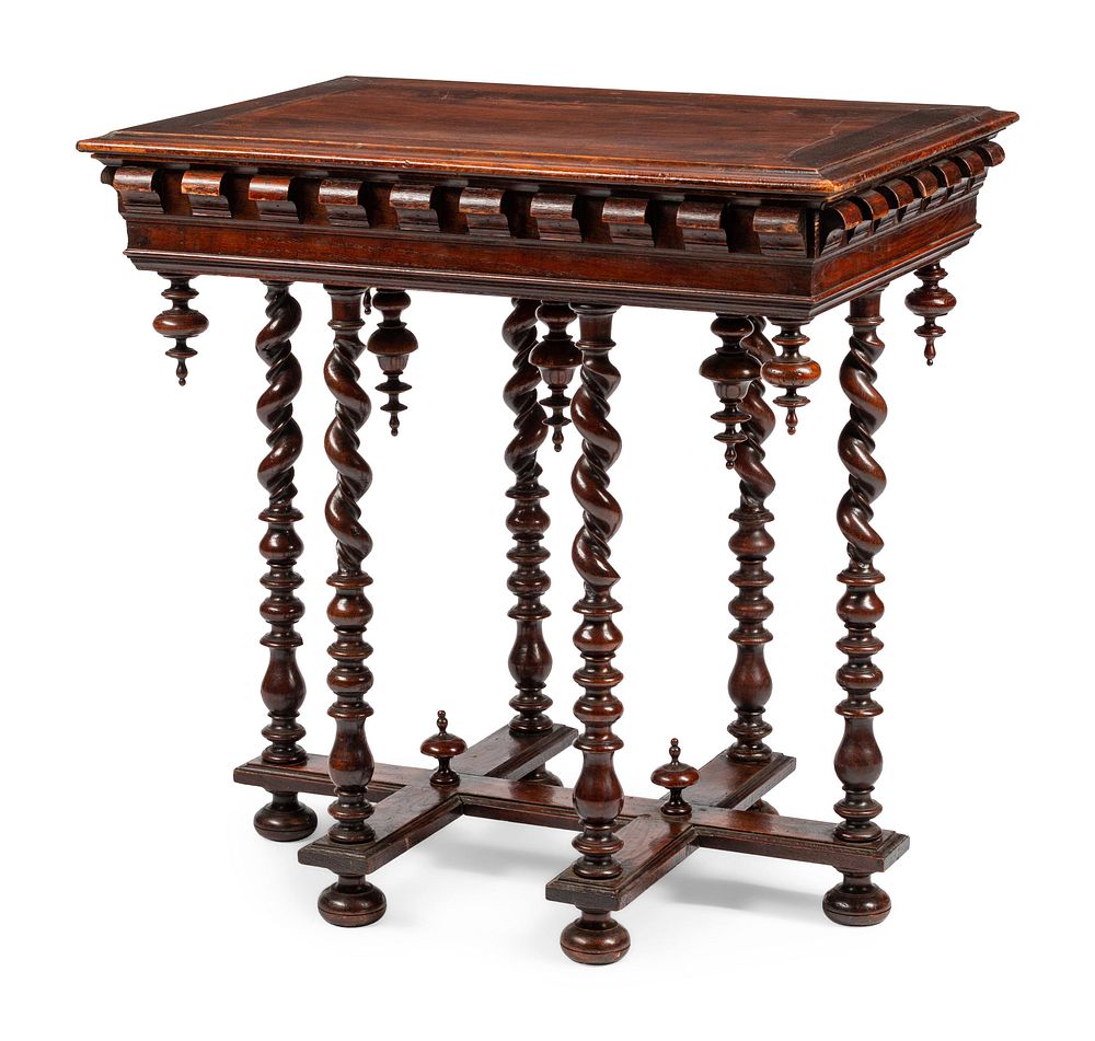 Appraisal: A Portuguese Style Walnut Table A Portuguese Style Walnut Table