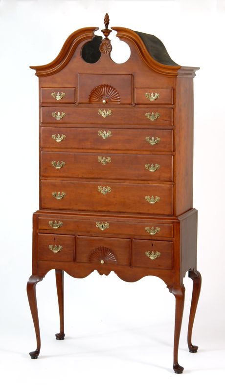 Appraisal: ANTIQUE AMERICAN QUEEN ANNE HIGHBOY Connecticut th CenturyIn cherry with