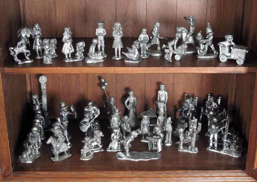 Appraisal: MICHAEL RICKER PEWTER CHILDREN FIGURINES Approx piece to include ''Peggy''