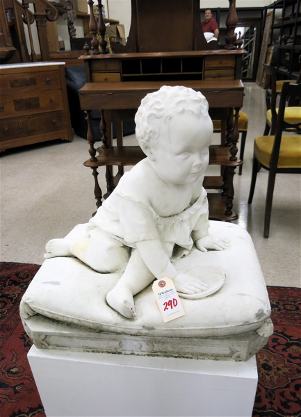 Appraisal: ATTRIBUTED TO EMILIO FIASCHI ITALIAN - WHITE MARBLE SCULPTURE playful