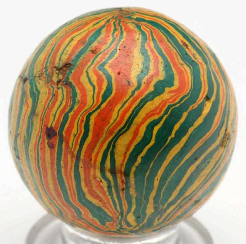 Appraisal: Gutta Percha Paper Mache Marble Colors include yellow orange and