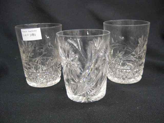 Appraisal: Cut Glass Tumblers one fern pattern by Libbey all about