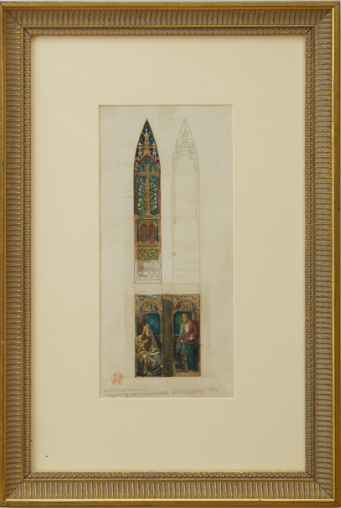 Appraisal: JOHN LA FARGE - CHRIST AND NICODEMUS Pencil and watercolor