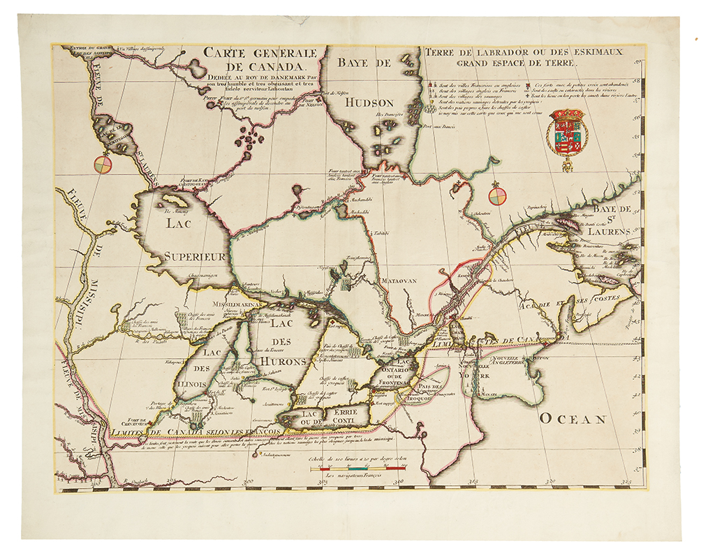 Appraisal: LAHONTAN LOUIS ARMAND Carte Generale de Canada Engraved map of