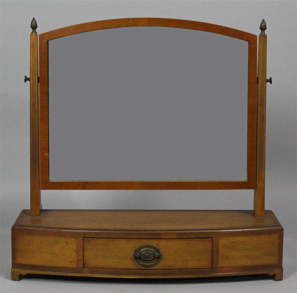 Appraisal: GEORGE III STYLE INLAID MAHOGANY DRESSING MIRROR possibly John Widdicomb