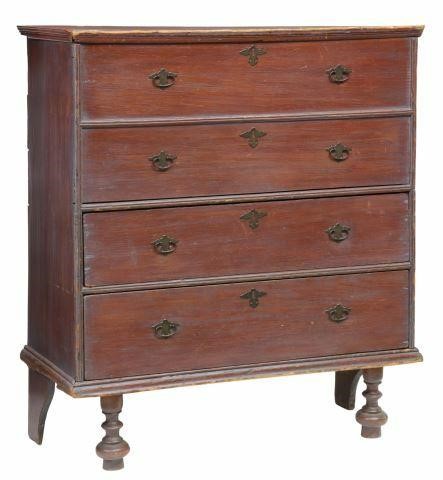 Appraisal: William and Mary style larch blanket chest Cape Cod Massachusetts