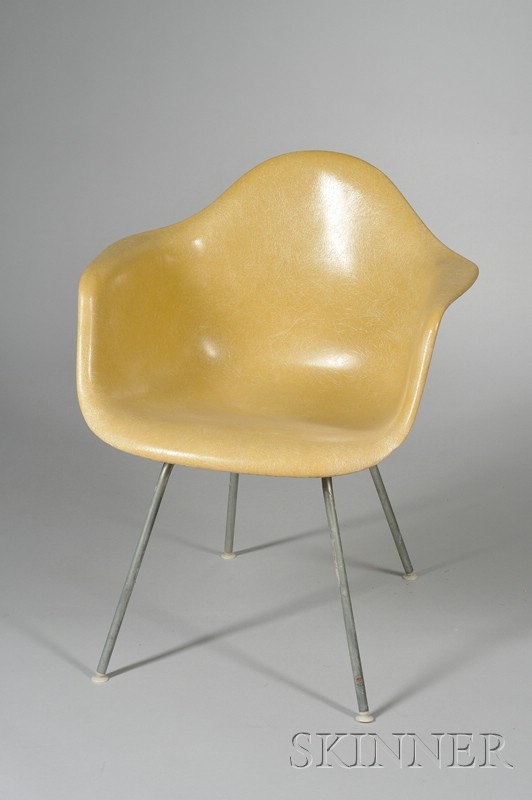 Appraisal: Charles and Ray Eames Chair Fiberglass metal and rubber Herman