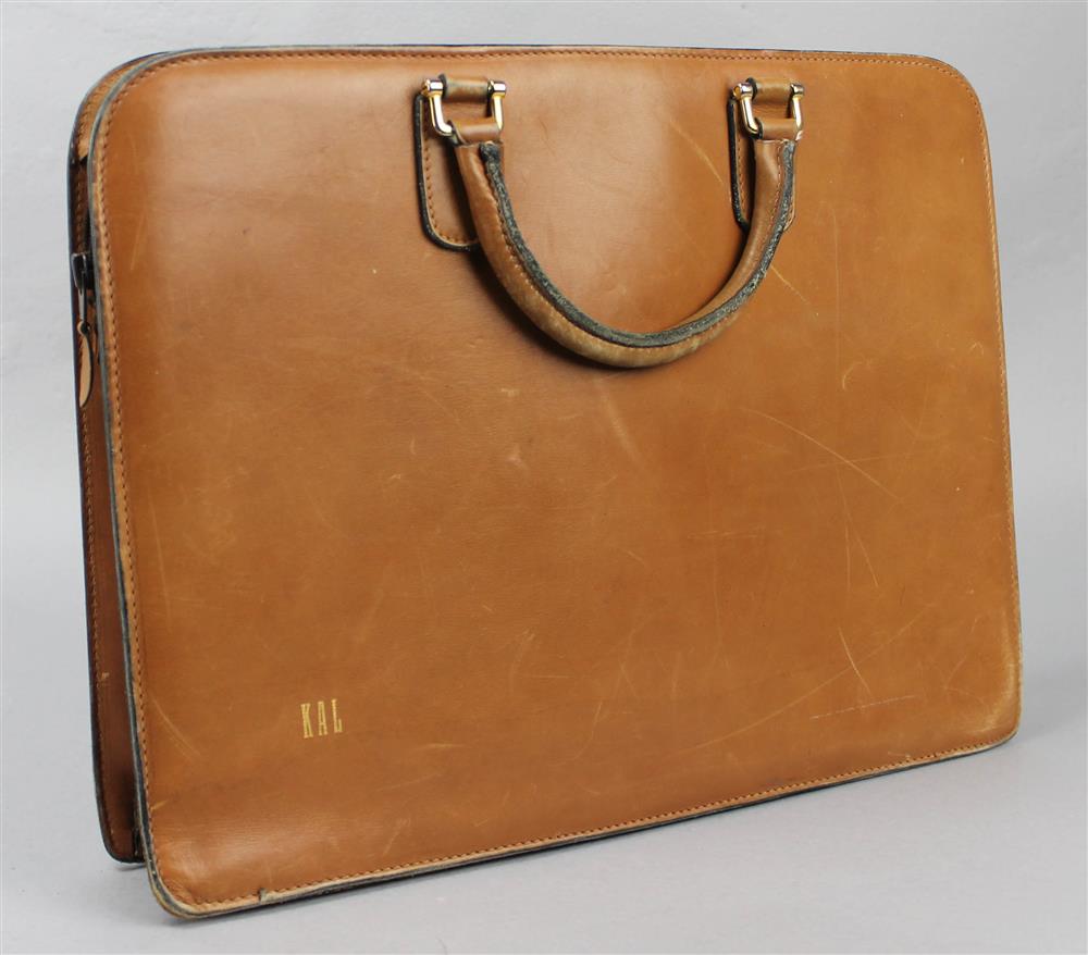 Appraisal: MARK CROSS LEATHER BRIEFCASE with interior slide pockets and one