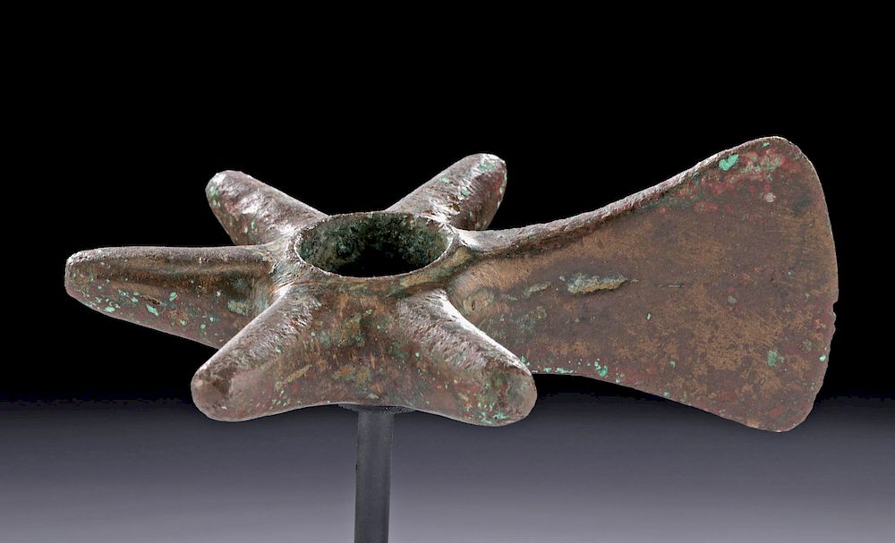 Appraisal: Fabulously Lethal Inca Copper Star Mace Celt Pre-Columbian Northern Peru