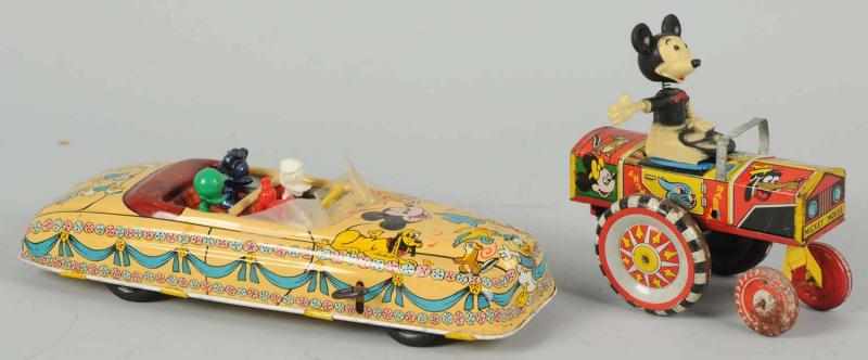 Appraisal: Lot of Walt Disney Marx Character Vehicle Toys American Includes