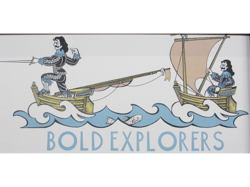 Appraisal: ALASDAIR GRAY b NICHOL WHEATLEY b BOLD EXPLORERS Porcelain tile