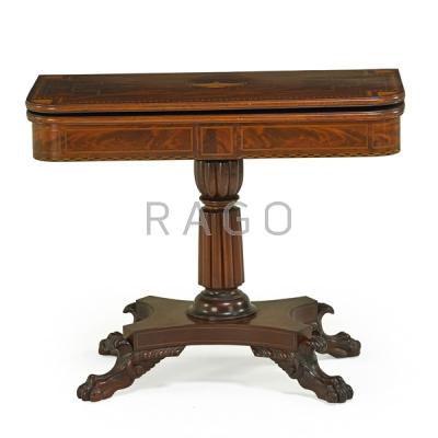 Appraisal: CLASSICAL MARQUETRY INLAID CARD TABLE Condition Report