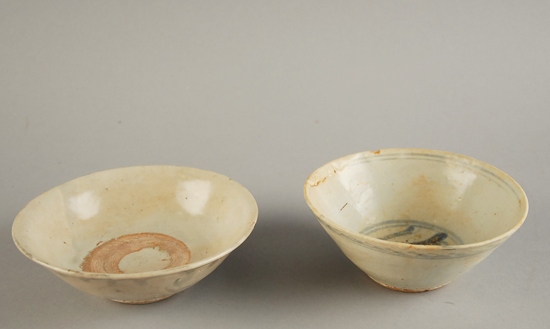 Appraisal: Two Probable Ming Dynasty Pottery Bowls - each with underglaze