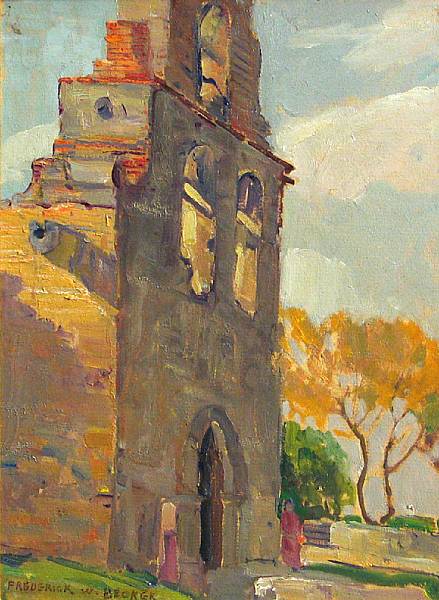 Appraisal: Frederick William Becker American - Mission Bell Tower signed 'Frederick