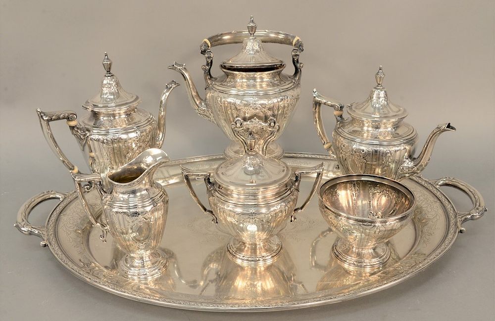 Appraisal: Seven piece sterling silver Gorham Maintenon tea and coffee set