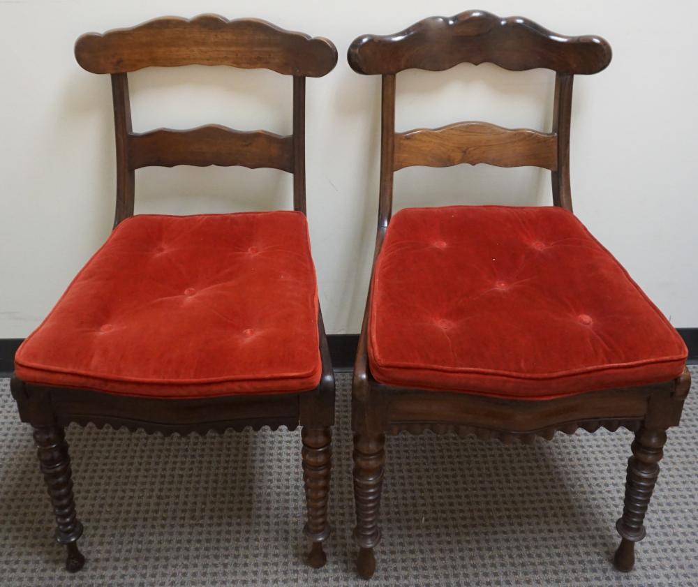 Appraisal: Pair of Regency Rosewood Caned Seat Side Chairs