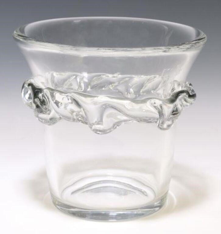 Appraisal: French modern crystal vase Daum Nancy mid th c with