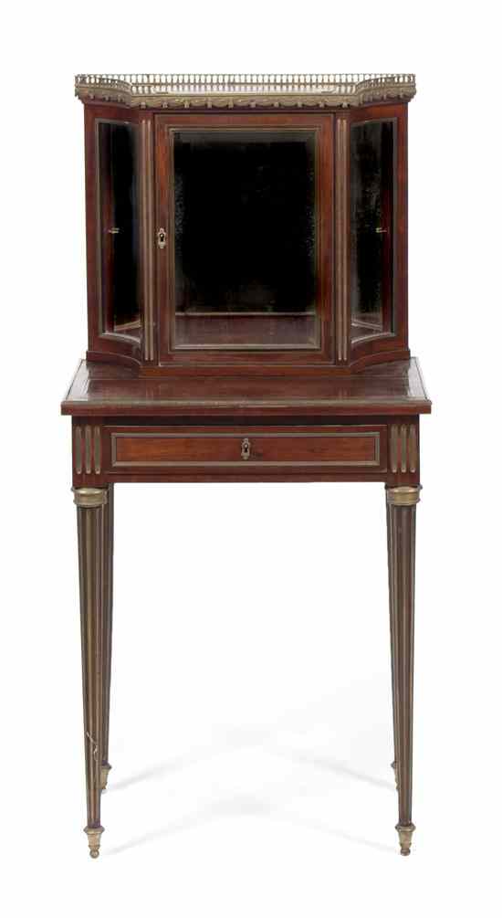 Appraisal: A Louis XVI Style Mahogany Display Cabinet on Stand in