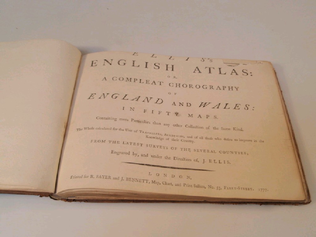 Appraisal: Ellis John - Ellis's English Atlas or a Complete Chorography