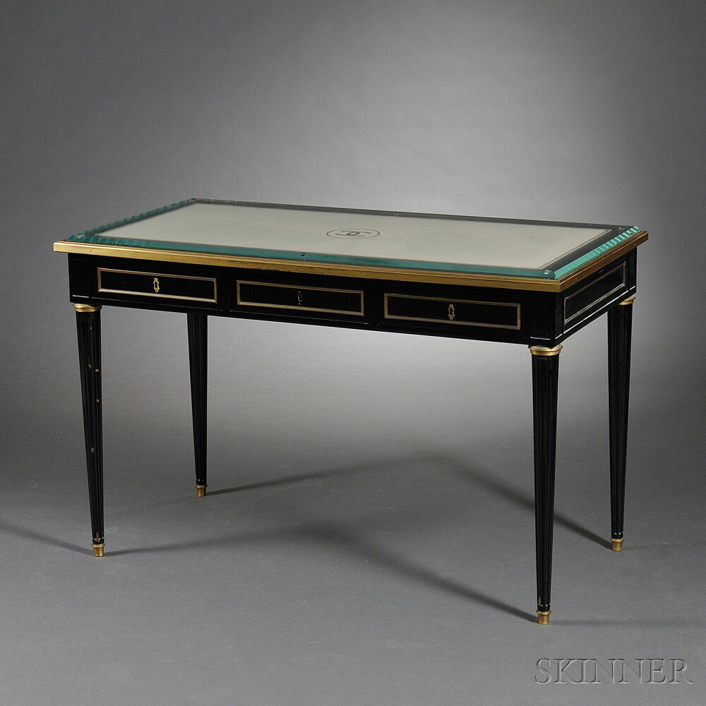 Appraisal: Louis XVI-style Ebonized Writing Desk mid to late th century