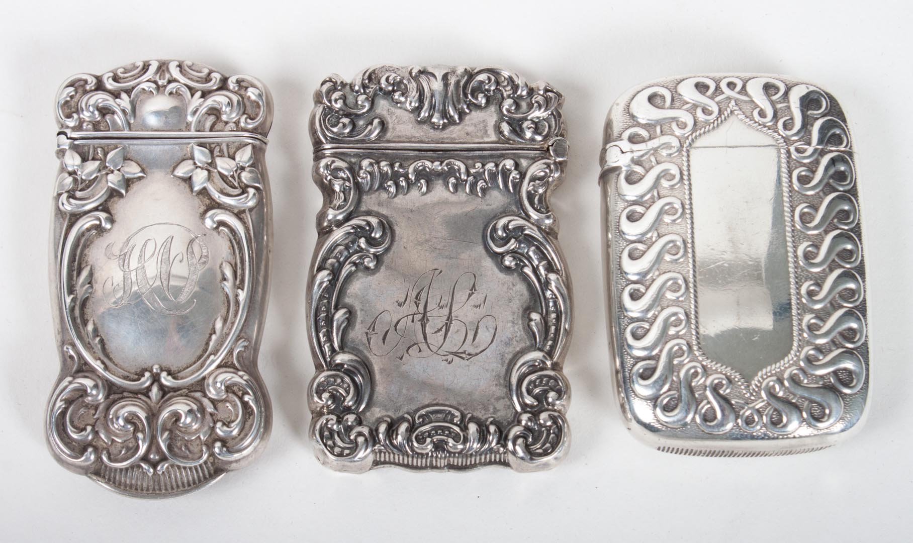 Appraisal: Two American sterling silver match safes ozt together with a