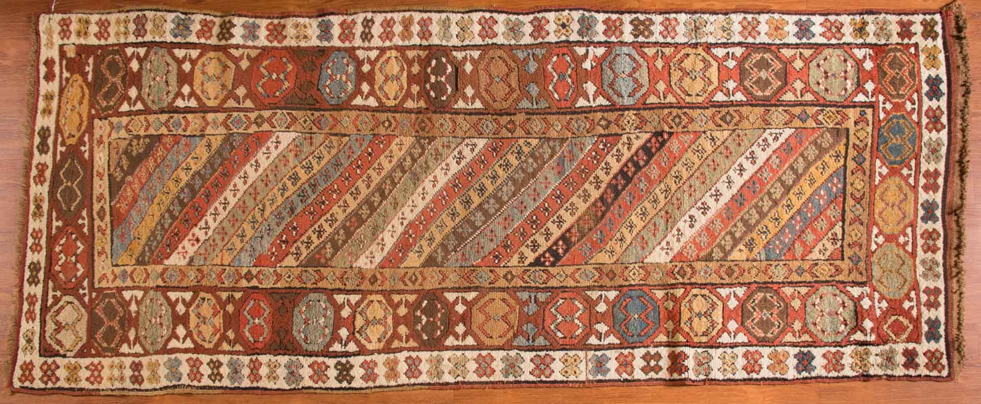 Appraisal: Antique Caucasian runner approx x Caucasus circa Condition Slight wear