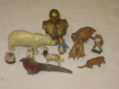 Appraisal: Four lead Beatrix Potter figures four various Britains zoo and