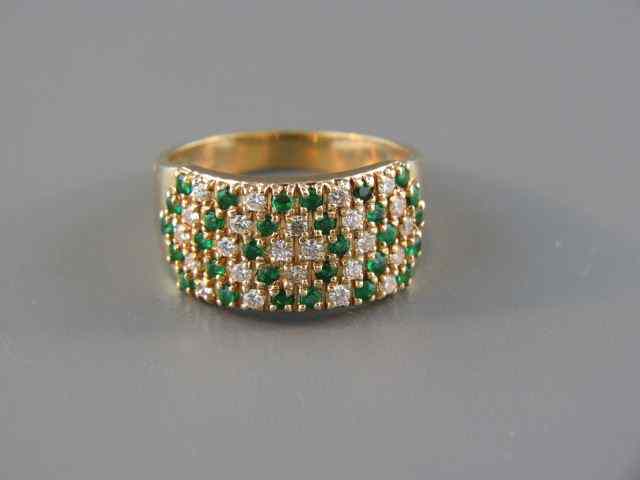 Appraisal: Emerald Diamond Ring diamonds and emeralds carat total k yellow