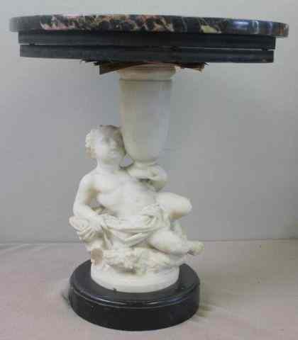 Appraisal: th Century Marble Figure of a Putti Converted to a