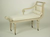 Appraisal: RECAMIERE - Contemporary diminutive wood framed recamiere pickled white finish