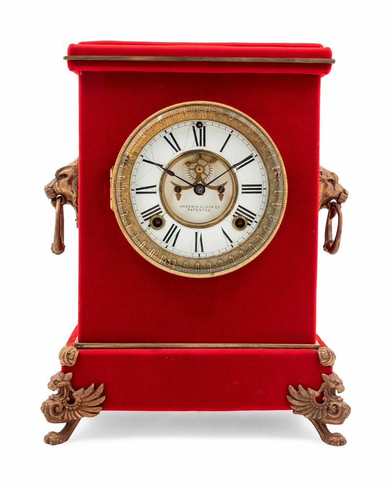 Appraisal: An Ansonia Florentine Plush Mantel Clock An Ansonia Florentine Plush