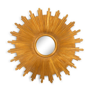 Appraisal: A Contemporary Giltwood Sunburst Mirror Diameter inches