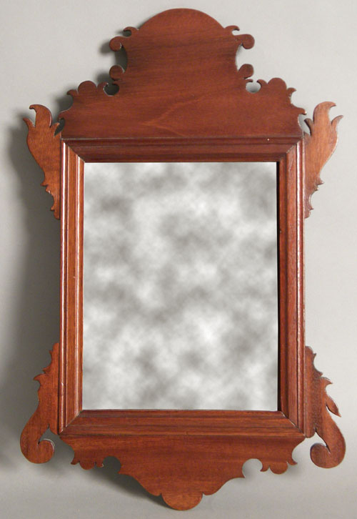 Appraisal: Chippendale mahogany looking glass early th c h