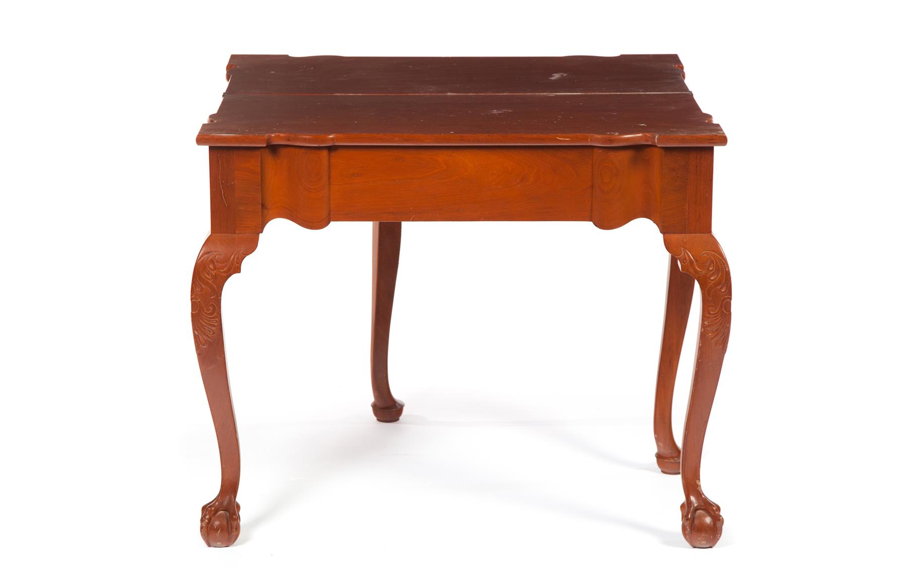 Appraisal: CHIPPENDALE-STYLE GAME TABLE American nd half- th century mahogany Shaped