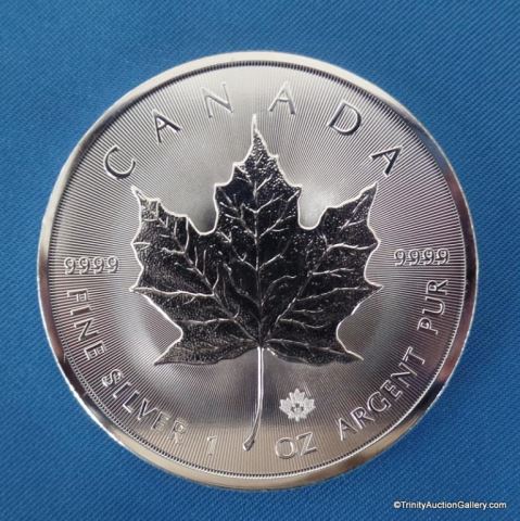 Appraisal: oz Silver Canadian Maple Leaf Bullion CoinUncirculated Condition - fine