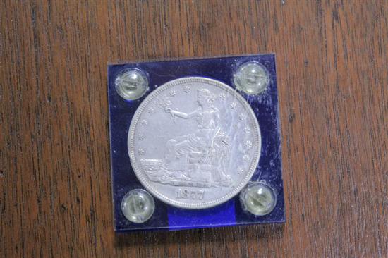 Appraisal: TRADE DOLLAR Seated liberty silver coin In protective plastic case